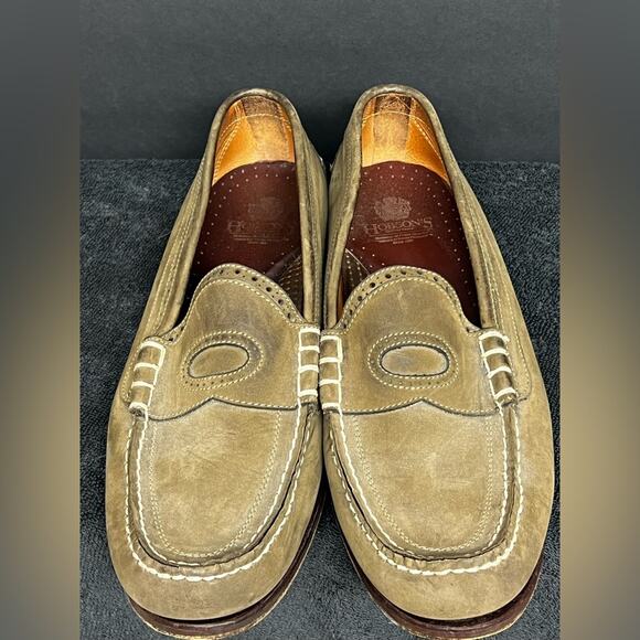Rare Hobson’s Custom Grade Leather Handmade Loafers Size 12 MADE IN ITALY main image 3